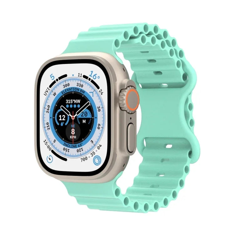 Ocean Style Silikonarmband, für Apple Watch Ultra 49mm / Series 8&7 45mm / SE 2&6&SE&5&4 44mm / 3&2&1 42mm, für Apple Watch Series 8&7 41mm / SE 2&6&SE&5&4 40mm / 3&2&1 38mm