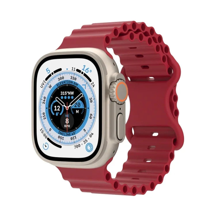 Ocean Style Silikonarmband, für Apple Watch Ultra 49mm / Series 8&7 45mm / SE 2&6&SE&5&4 44mm / 3&2&1 42mm, für Apple Watch Series 8&7 41mm / SE 2&6&SE&5&4 40mm / 3&2&1 38mm