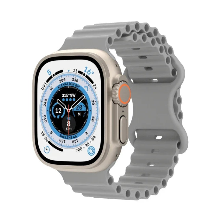 Ocean Style Silikonarmband, für Apple Watch Ultra 49mm / Series 8&7 45mm / SE 2&6&SE&5&4 44mm / 3&2&1 42mm, für Apple Watch Series 8&7 41mm / SE 2&6&SE&5&4 40mm / 3&2&1 38mm