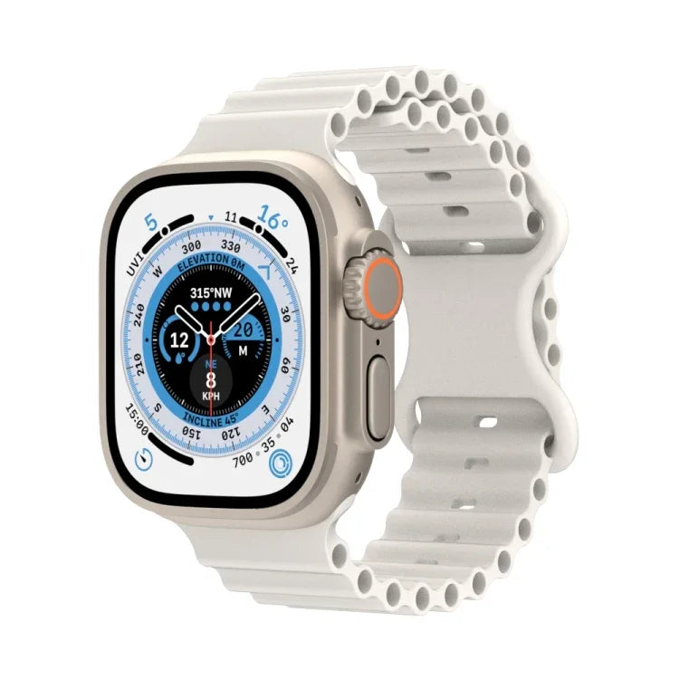 Ocean Style Silikonarmband, für Apple Watch Ultra 49mm / Series 8&7 45mm / SE 2&6&SE&5&4 44mm / 3&2&1 42mm, für Apple Watch Series 8&7 41mm / SE 2&6&SE&5&4 40mm / 3&2&1 38mm