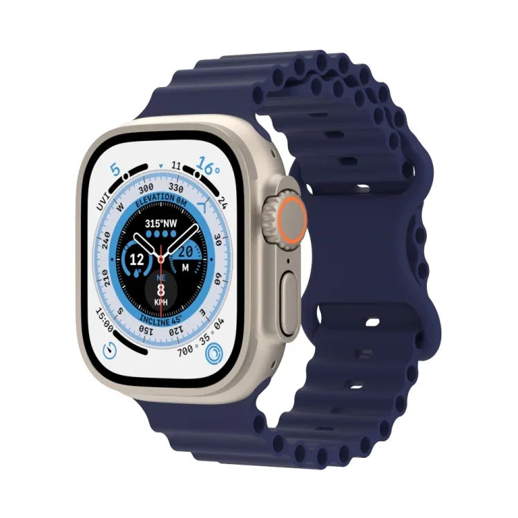 Ocean Style Silikonarmband, für Apple Watch Ultra 49mm / Series 8&7 45mm / SE 2&6&SE&5&4 44mm / 3&2&1 42mm, für Apple Watch Series 8&7 41mm / SE 2&6&SE&5&4 40mm / 3&2&1 38mm