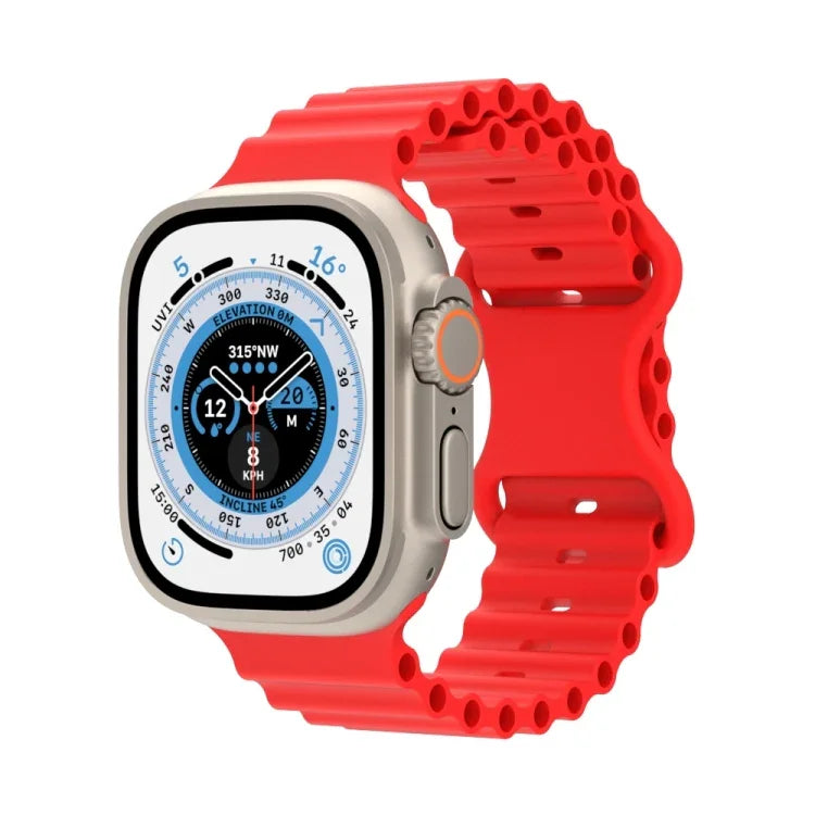 Ocean Style Silikonarmband, für Apple Watch Ultra 49mm / Series 8&7 45mm / SE 2&6&SE&5&4 44mm / 3&2&1 42mm, für Apple Watch Series 8&7 41mm / SE 2&6&SE&5&4 40mm / 3&2&1 38mm