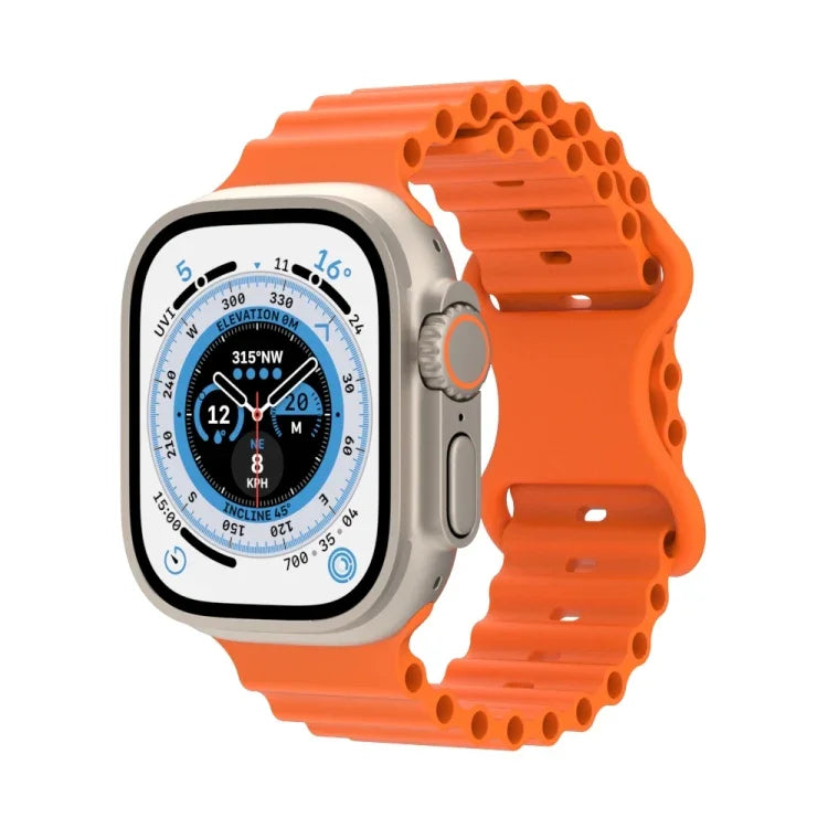 Ocean Style Silikonarmband, für Apple Watch Ultra 49mm / Series 8&7 45mm / SE 2&6&SE&5&4 44mm / 3&2&1 42mm, für Apple Watch Series 8&7 41mm / SE 2&6&SE&5&4 40mm / 3&2&1 38mm