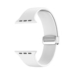 Silikon-Uhrenarmband mit Faltschließe, passend für Apple Watch Ultra (49 mm), Apple Watch Series 8 &amp; 7 (45 mm), SE 2 &amp; 6 &amp; SE 5 &amp; 4 (44 mm) sowie 3 &amp; 2 &amp; 1 (42 mm).