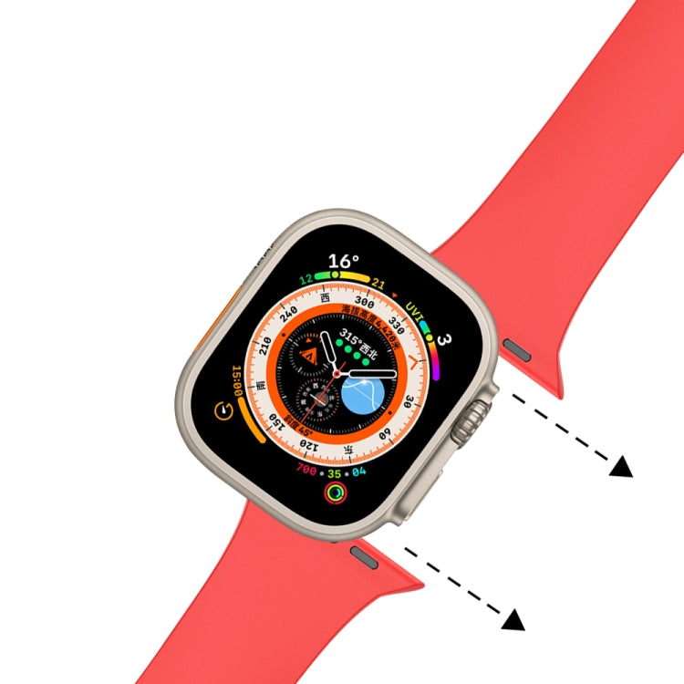 Silikon-Uhrenarmband mit Faltschließe, passend für Apple Watch Ultra (49 mm), Apple Watch Series 8 &amp; 7 (45 mm), SE 2 &amp; 6 &amp; SE 5 &amp; 4 (44 mm) sowie 3 &amp; 2 &amp; 1 (42 mm).