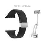 Silikon-Uhrenarmband mit Faltschließe, passend für Apple Watch Ultra (49 mm), Apple Watch Series 8 &amp; 7 (45 mm), SE 2 &amp; 6 &amp; SE 5 &amp; 4 (44 mm) sowie 3 &amp; 2 &amp; 1 (42 mm).