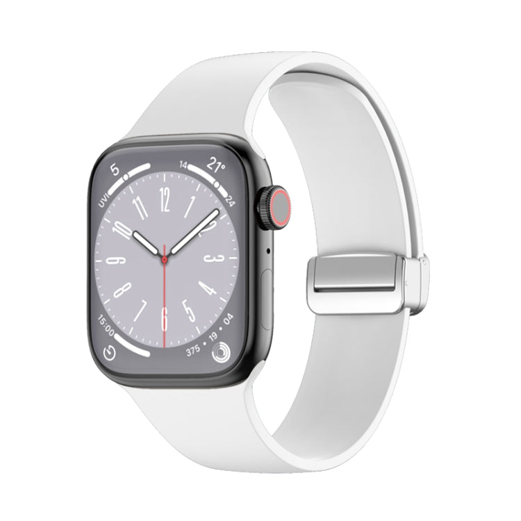 Silikon-Uhrenarmband mit Faltschließe, passend für Apple Watch Ultra (49 mm), Apple Watch Series 8 &amp; 7 (45 mm), SE 2 &amp; 6 &amp; SE 5 &amp; 4 (44 mm) sowie 3 &amp; 2 &amp; 1 (42 mm).