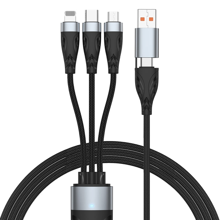 ADC-008 100W USB/Typ-C zu Typ-C + 8 Pin + Micro USB Zwei-zu-Drei Voll kompatibles Schnelllade-Datenkabel, 1,2m, 2m