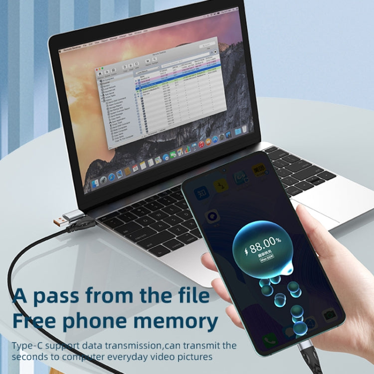 ADC-008 66W USB zu USB-C/Typ-C + 8 Pin + Micro USB 3 in 1 Voll kompatibles Schnelllade-Datenkabel, 1,2m, 2m