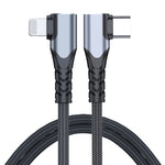 ADC-009 20W USB-C/Type-C auf 8-Pin Doppel-Winkel Datenkabel, 0,4m, 1m, 2m