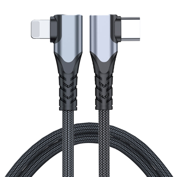 ADC-009 20W USB-C/Type-C auf 8-Pin Doppel-Winkel Datenkabel, 0,4m, 1m, 2m