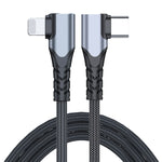 ADC-009 20W USB-C/Type-C auf 8-Pin Doppel-Winkel Datenkabel, 0,4m, 1m, 2m