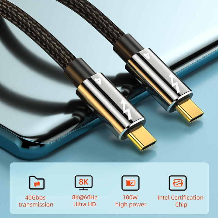 100W Typ-C zu Typ-C Thunderbolt 4 Vollfunktions-Datenkabel, 0,3 m, 0,5 m, 0,8 m, 1 m
