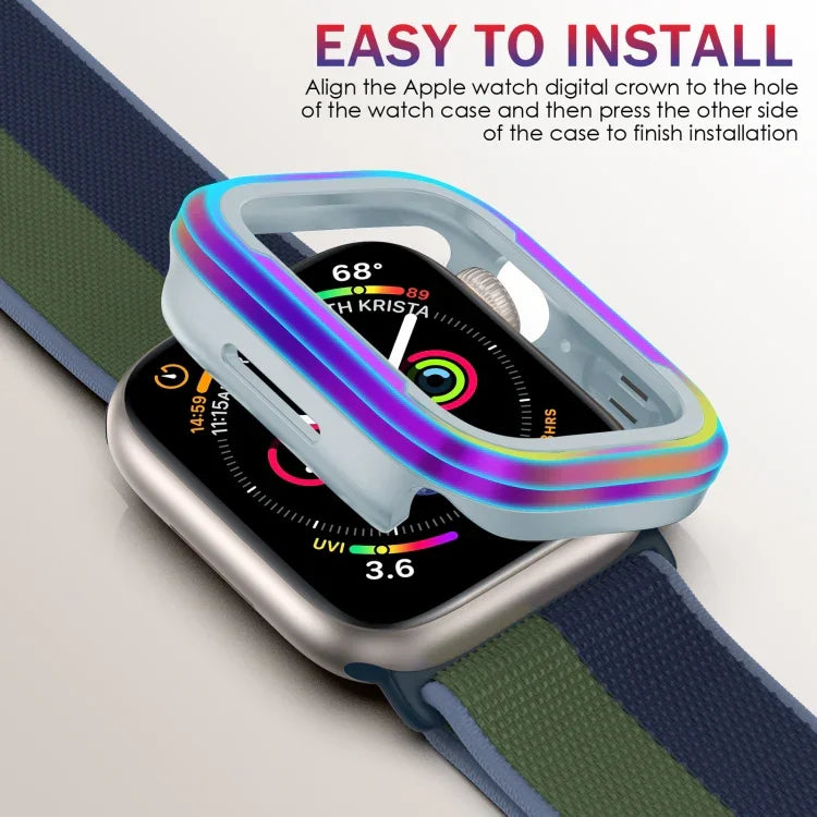 Schutzhülle aus Aluminiumlegierung und TPU (2-in-1), passend für Apple Watch Ultra 3/2/1 (49 mm), Apple Watch Series 9/8/7 (45 mm), Apple Watch Series 6/5/4/SE (44 mm), Apple Watch Series 9/8/7 (41 mm) und Apple Watch Series 6/5/4/SE (40 mm).