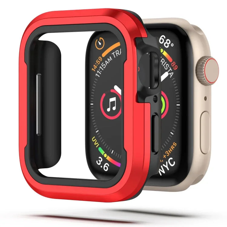Schutzhülle aus Aluminiumlegierung und TPU (2-in-1), passend für Apple Watch Ultra 3/2/1 (49 mm), Apple Watch Series 9/8/7 (45 mm), Apple Watch Series 6/5/4/SE (44 mm), Apple Watch Series 9/8/7 (41 mm) und Apple Watch Series 6/5/4/SE (40 mm).