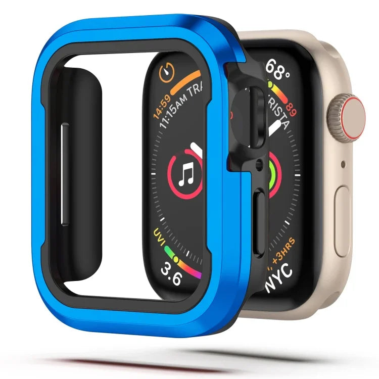 Schutzhülle aus Aluminiumlegierung und TPU (2-in-1), passend für Apple Watch Ultra 3/2/1 (49 mm), Apple Watch Series 9/8/7 (45 mm), Apple Watch Series 6/5/4/SE (44 mm), Apple Watch Series 9/8/7 (41 mm) und Apple Watch Series 6/5/4/SE (40 mm).