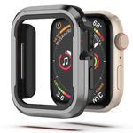 Schutzhülle aus Aluminiumlegierung und TPU (2-in-1), passend für Apple Watch Ultra 3/2/1 (49 mm), Apple Watch Series 9/8/7 (45 mm), Apple Watch Series 6/5/4/SE (44 mm), Apple Watch Series 9/8/7 (41 mm) und Apple Watch Series 6/5/4/SE (40 mm).
