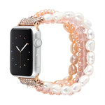 Perlenkristall-Uhrenarmband, für Apple Watch 5 &amp; 4 (40 mm) / 3 &amp; 2 &amp; 1 (38 mm), für Apple Watch 5 &amp; 4 (44 mm) / 3 &amp; 2 &amp; 1 (42 mm)