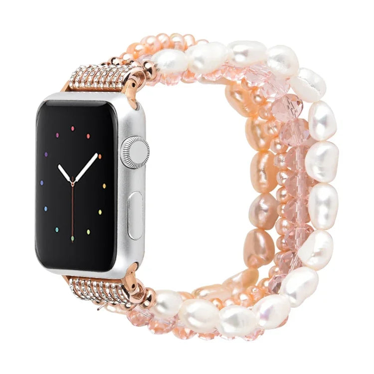 Perlenkristall-Uhrenarmband, für Apple Watch 5 &amp; 4 (40 mm) / 3 &amp; 2 &amp; 1 (38 mm), für Apple Watch 5 &amp; 4 (44 mm) / 3 &amp; 2 &amp; 1 (42 mm)