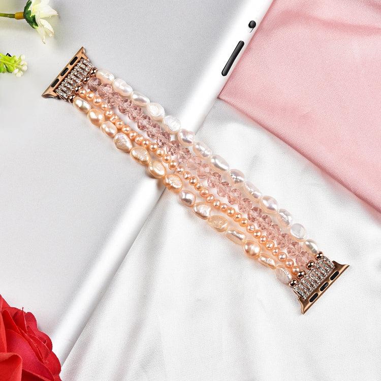 Perlenkristall-Uhrenarmband, für Apple Watch 5 &amp; 4 (40 mm) / 3 &amp; 2 &amp; 1 (38 mm), für Apple Watch 5 &amp; 4 (44 mm) / 3 &amp; 2 &amp; 1 (42 mm)