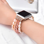 Perlenkristall-Uhrenarmband, für Apple Watch 5 &amp; 4 (40 mm) / 3 &amp; 2 &amp; 1 (38 mm), für Apple Watch 5 &amp; 4 (44 mm) / 3 &amp; 2 &amp; 1 (42 mm)