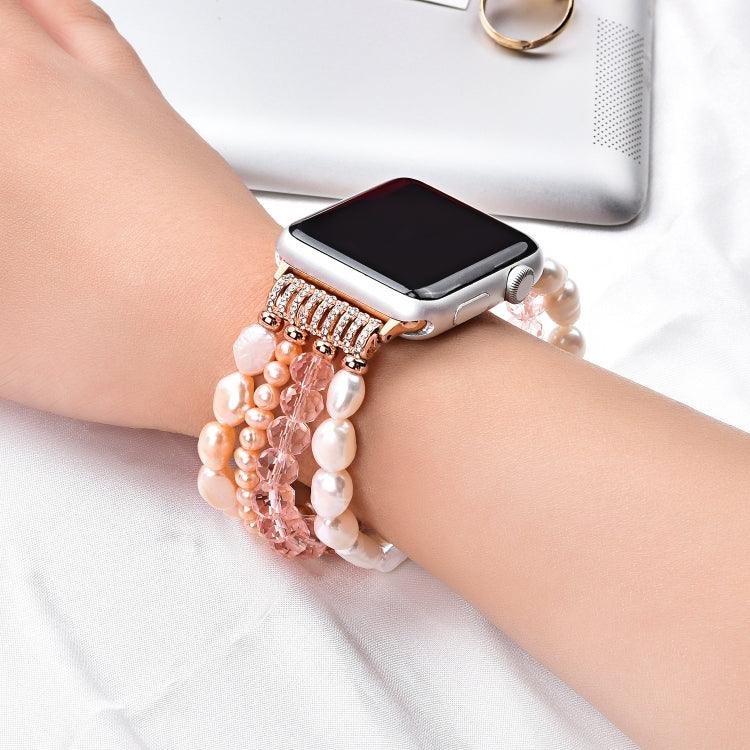 Perlenkristall-Uhrenarmband, für Apple Watch 5 &amp; 4 (40 mm) / 3 &amp; 2 &amp; 1 (38 mm), für Apple Watch 5 &amp; 4 (44 mm) / 3 &amp; 2 &amp; 1 (42 mm)