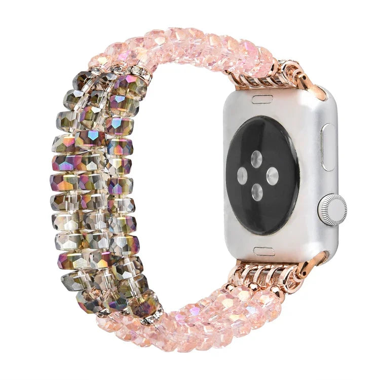 Perlenkristall-Uhrenarmband, für Apple Watch 5 &amp; 4 (40 mm) / 3 &amp; 2 &amp; 1 (38 mm), für Apple Watch 5 &amp; 4 (44 mm) / 3 &amp; 2 &amp; 1 (42 mm)