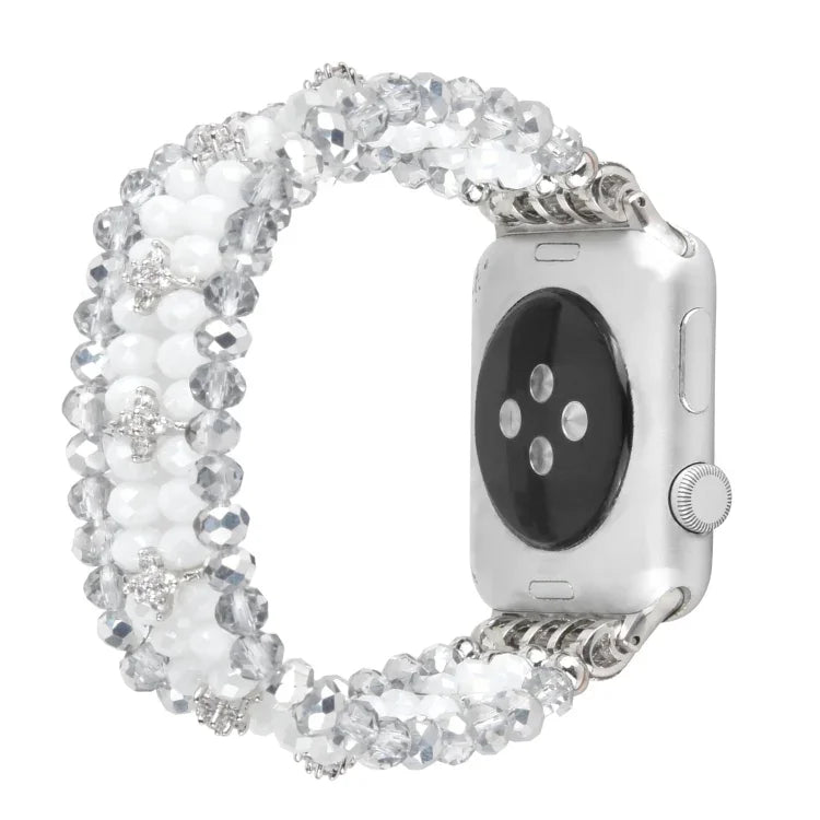 Perlenkristall-Uhrenarmband, für Apple Watch 5 &amp; 4 (40 mm) / 3 &amp; 2 &amp; 1 (38 mm), für Apple Watch 5 &amp; 4 (44 mm) / 3 &amp; 2 &amp; 1 (42 mm)