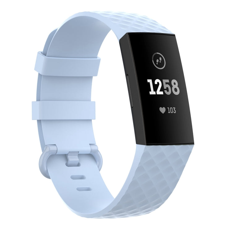 Silver Color Buckle TPU Wrist Strap Watch Band for Fitbit Charge 4 / Charge 4 SE / Charge 3 / Charge 3 SE, Size: S, Size: L