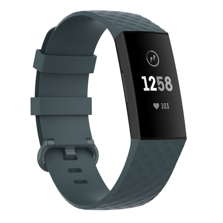 Silver Color Buckle TPU Wrist Strap Watch Band for Fitbit Charge 4 / Charge 4 SE / Charge 3 / Charge 3 SE, Size: S, Size: L