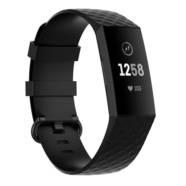 Silver Color Buckle TPU Wrist Strap Watch Band for Fitbit Charge 4 / Charge 4 SE / Charge 3 / Charge 3 SE, Size: S, Size: L