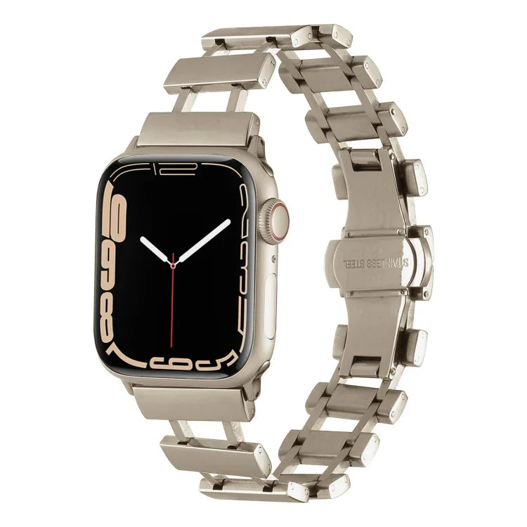 Hohles Edelstahl-Uhrenarmband, für Apple Watch Ultra 49 mm / Serie 8 &amp; 7 45 mm, für Apple Watch Serie 8 &amp; 7 41 mm / SE 2 &amp; 6 &amp; SE 5 &amp; 4 40 mm