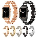 Hohles Edelstahl-Uhrenarmband, für Apple Watch Ultra 49 mm / Serie 8 &amp; 7 45 mm, für Apple Watch Serie 8 &amp; 7 41 mm / SE 2 &amp; 6 &amp; SE 5 &amp; 4 40 mm