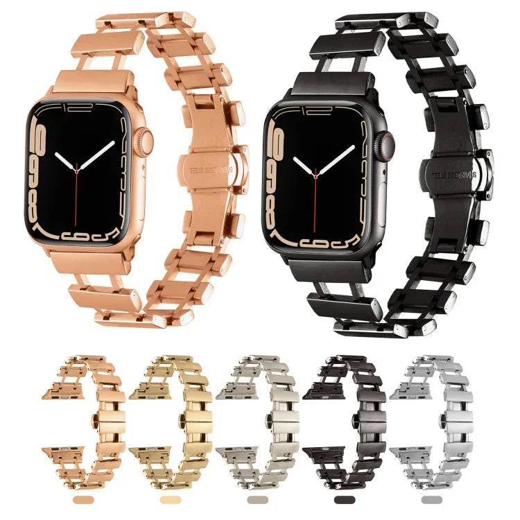 Hohles Edelstahl-Uhrenarmband, für Apple Watch Ultra 49 mm / Serie 8 &amp; 7 45 mm, für Apple Watch Serie 8 &amp; 7 41 mm / SE 2 &amp; 6 &amp; SE 5 &amp; 4 40 mm