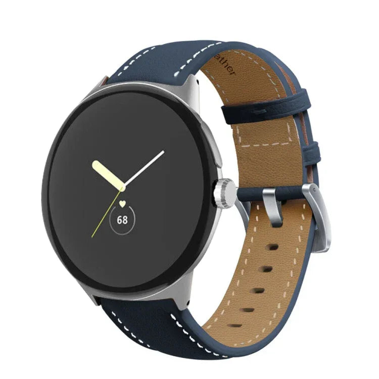 Echtleder-Uhrenarmband mit spitz zulaufender Naht, passend für Google Pixel Watch 4 / 3 / 2 / 1 (41 mm)