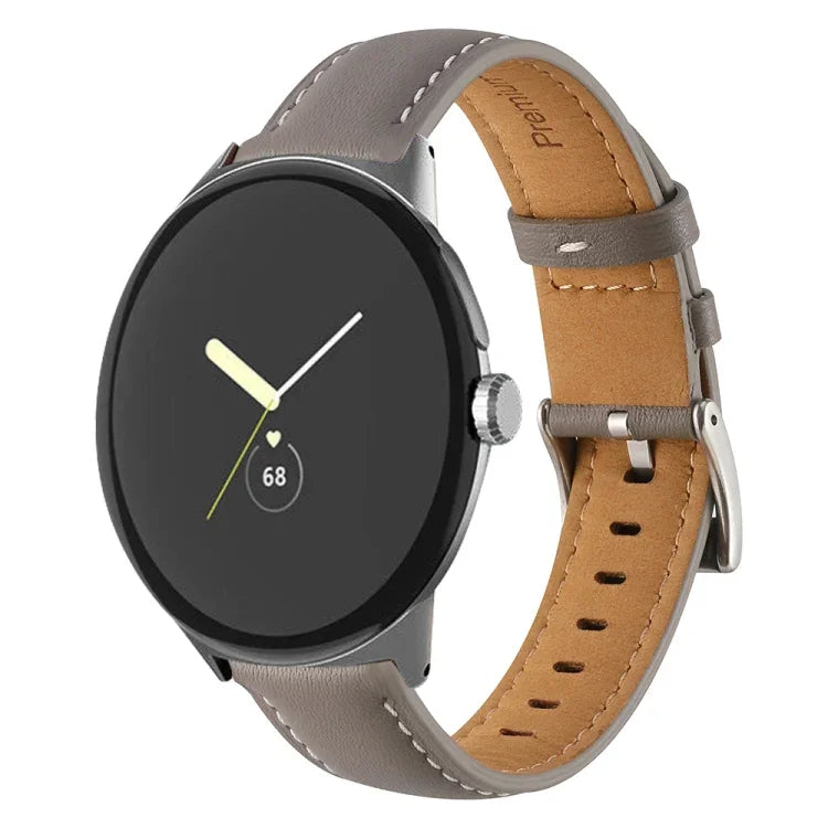 Echtleder-Uhrenarmband mit spitz zulaufender Naht, passend für Google Pixel Watch 4 / 3 / 2 / 1 (41 mm)