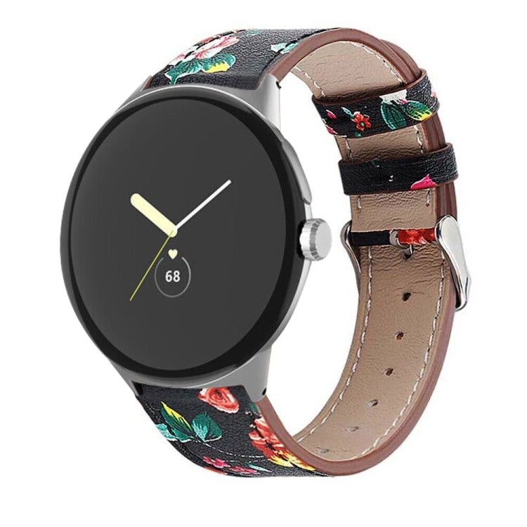 Round Tail Genuine Leather Watch Band, For Google Pixel Watch 4 / 3 / 2 / 1 41mm