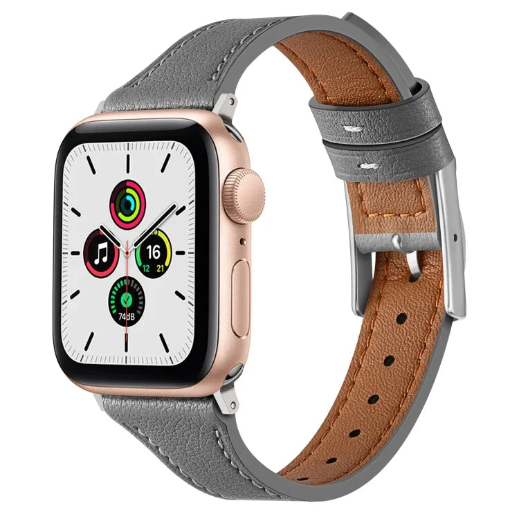 Atmungsaktives Echtleder-Armband für Apple Watch, Serie 8 &amp; 7 (45 mm) / SE 2 &amp; 6 &amp; SE &amp; 5 &amp; 4 (44 mm) / 3 &amp; 2 &amp; 1 (42 mm), Serie 8 &amp; 7 (41 mm) / SE 2 &amp; 6 &amp; SE &amp; 5 &amp; 4 (40 mm) / 3 &amp; 2 &amp; 1 (38 mm)