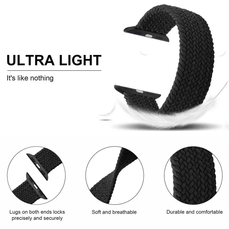 Nylon-Armband mit einfacher Drehung, geflochten, für Apple Watch Series 8 &amp; 7 (41 mm), SE 2 &amp; 6, SE 5 &amp; 4 (40 mm) und 3 &amp; 2 &amp; 1 (38 mm).