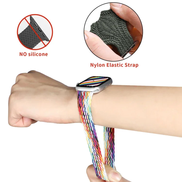 Nylon-Armband mit einfacher Drehung, geflochten, für Apple Watch Series 8 &amp; 7 (41 mm), SE 2 &amp; 6, SE 5 &amp; 4 (40 mm) und 3 &amp; 2 &amp; 1 (38 mm).