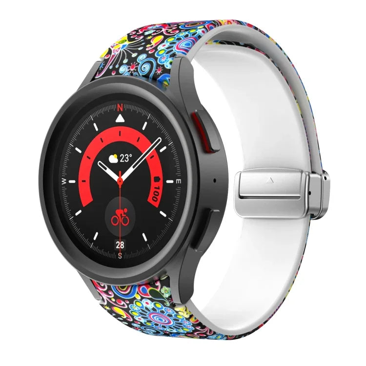 Magnetisches, bedrucktes Silikon-Uhrenarmband für Samsung Galaxy Watch5
