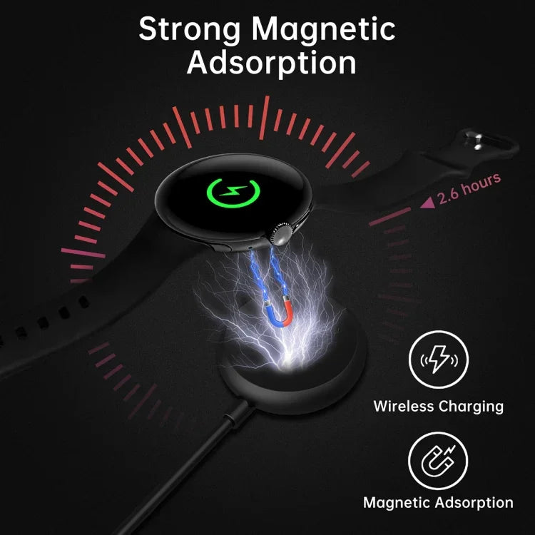 Magnetisches Ladekabel für Smartwatches, Länge: 1 m, für Google Pixel Watch Typ-C-Anschluss, für Google Pixel Watch USB-Anschluss