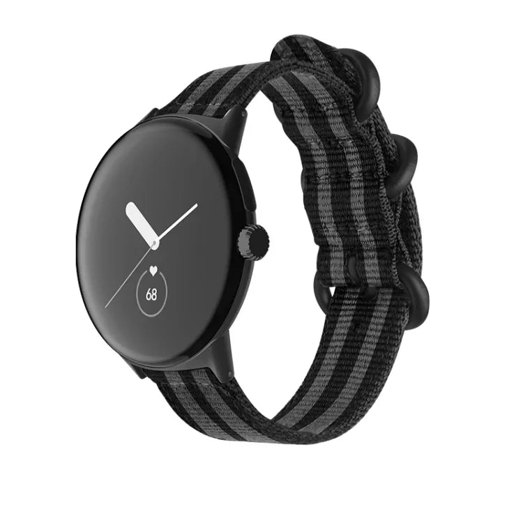 Gewebtes Nylon-Armband mit Stahlschließe, passend für Google Pixel Watch 4 / 3 / 2 / 1 (41 mm)