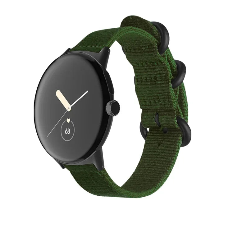 Gewebtes Nylon-Armband mit Stahlschließe, passend für Google Pixel Watch 4 / 3 / 2 / 1 (41 mm)