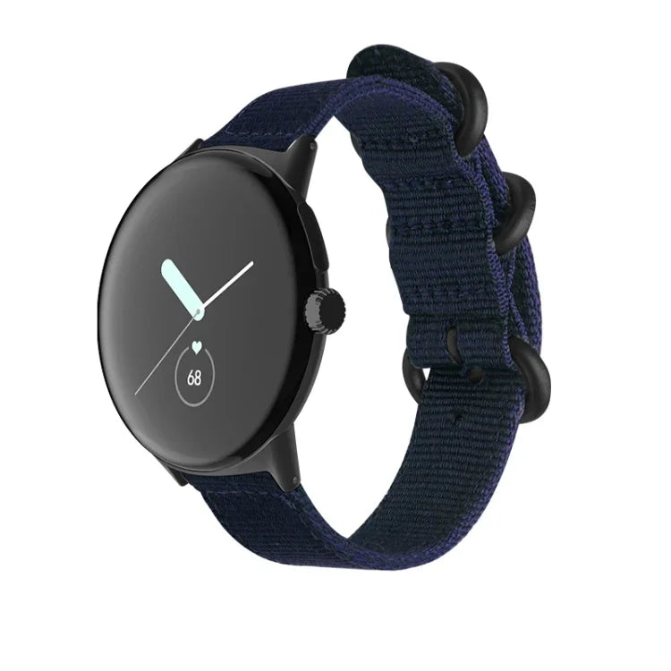 Gewebtes Nylon-Armband mit Stahlschließe, passend für Google Pixel Watch 4 / 3 / 2 / 1 (41 mm)