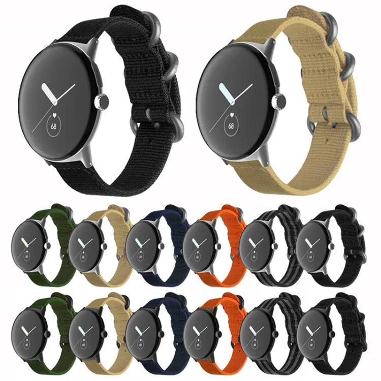 Gewebtes Nylon-Armband mit Stahlschließe, passend für Google Pixel Watch 4 / 3 / 2 / 1 (41 mm)