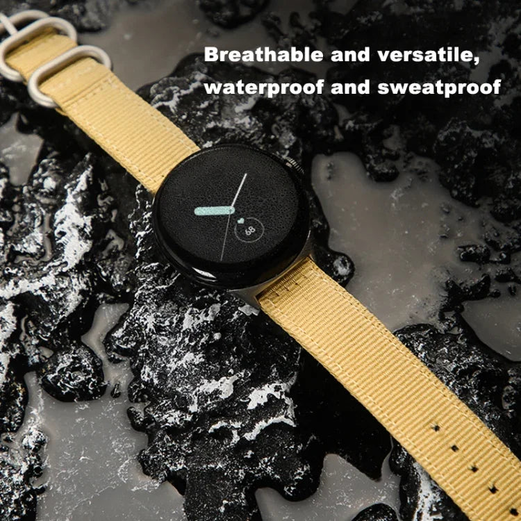 Gewebtes Nylon-Armband mit Stahlschließe, passend für Google Pixel Watch 4 / 3 / 2 / 1 (41 mm)