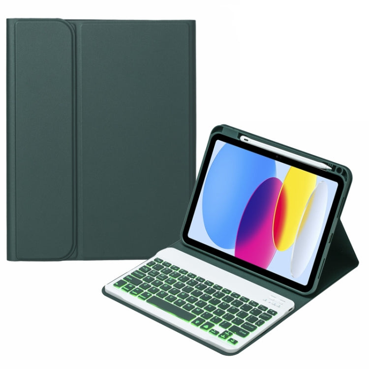SA-10DS Hintergrundbeleuchtung Bluetooth Tastatur Leder Tablet-Hülle mit Stiftefach, Für iPad 10. Generation 10,9 2022