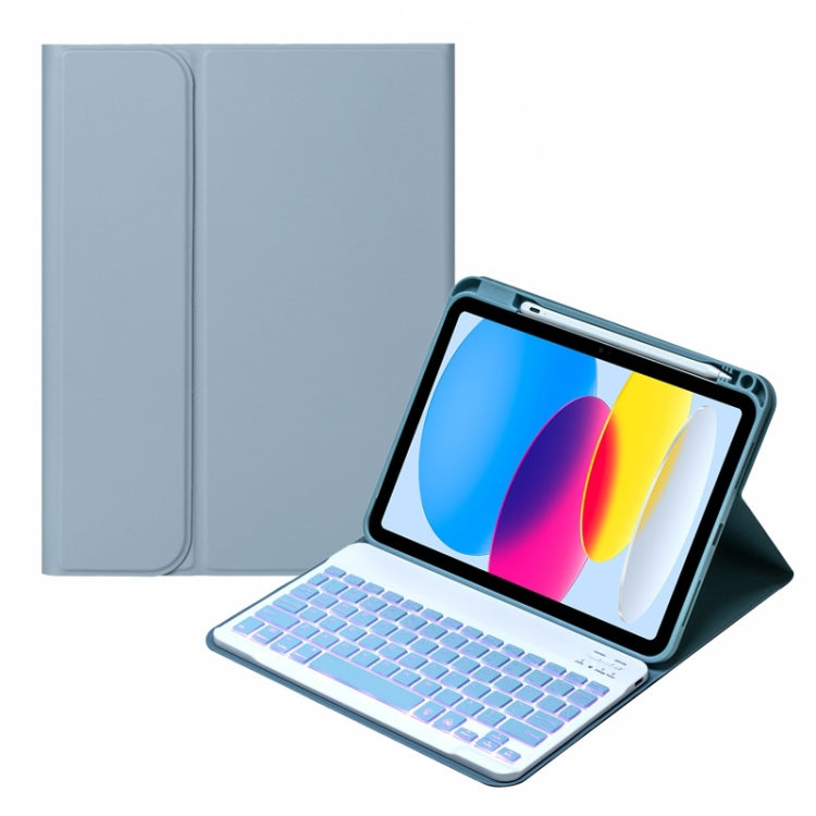 SA-10DS Hintergrundbeleuchtung Bluetooth Tastatur Leder Tablet-Hülle mit Stiftefach, Für iPad 10. Generation 10,9 2022