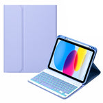 SA-10DS Hintergrundbeleuchtung Bluetooth Tastatur Leder Tablet-Hülle mit Stiftefach, Für iPad 10. Generation 10,9 2022
